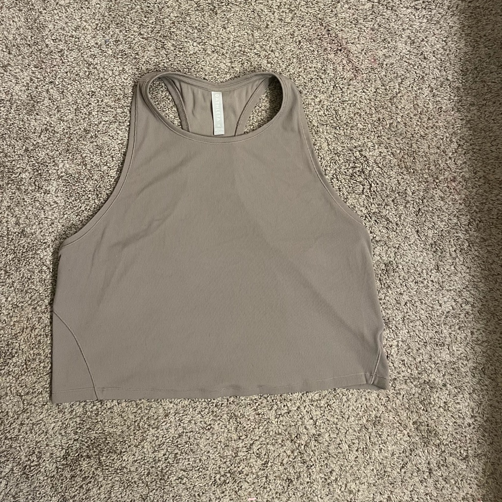 Athleta Women’s Tan High Neck Athletic Razorback Workout Tank Top - Size Xl